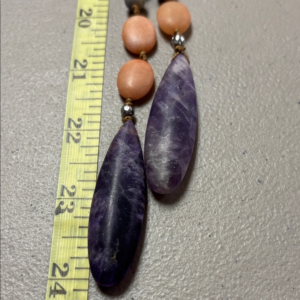 Purple and Tan Beaded Necklace